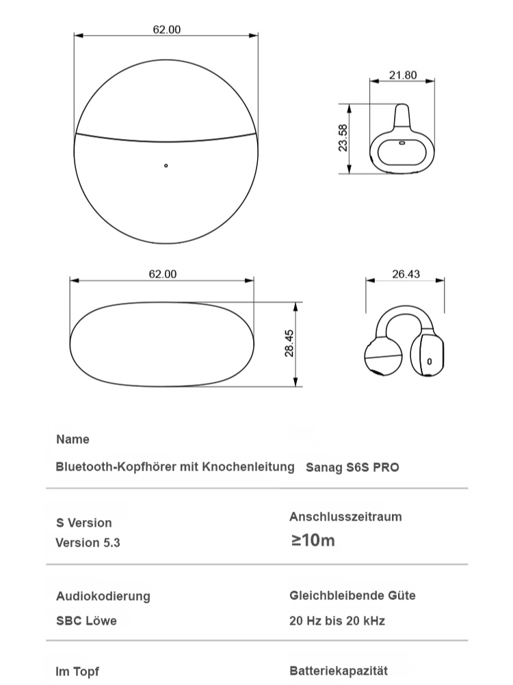 Bluetooth-Kopfhörer mit Knochenleitung