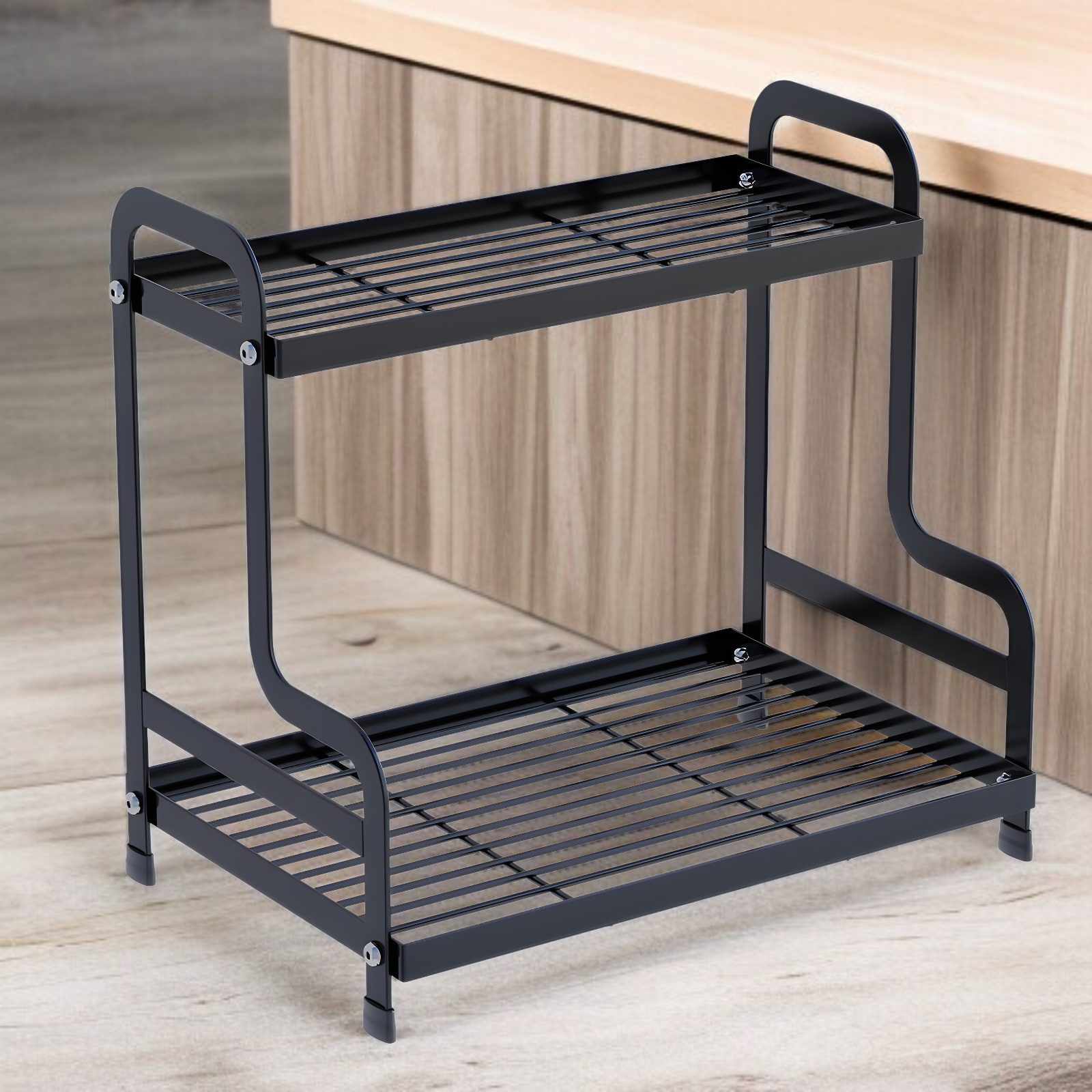 二重層化粧品収納ラックスキンケア製品香水収納ボックスバスルーム収納ラックバスルームカウンタードレッシングラック