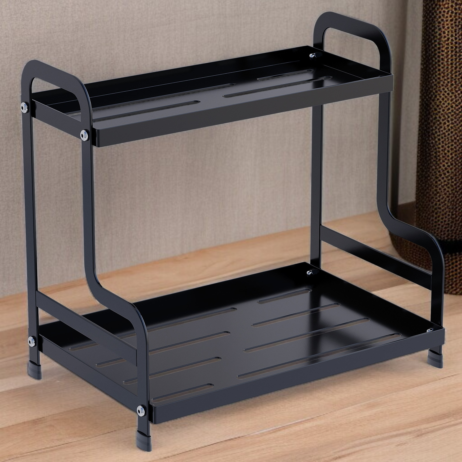 二重層化粧品収納ラックスキンケア製品香水収納ボックスバスルーム収納ラックバスルームカウンタードレッシングラック