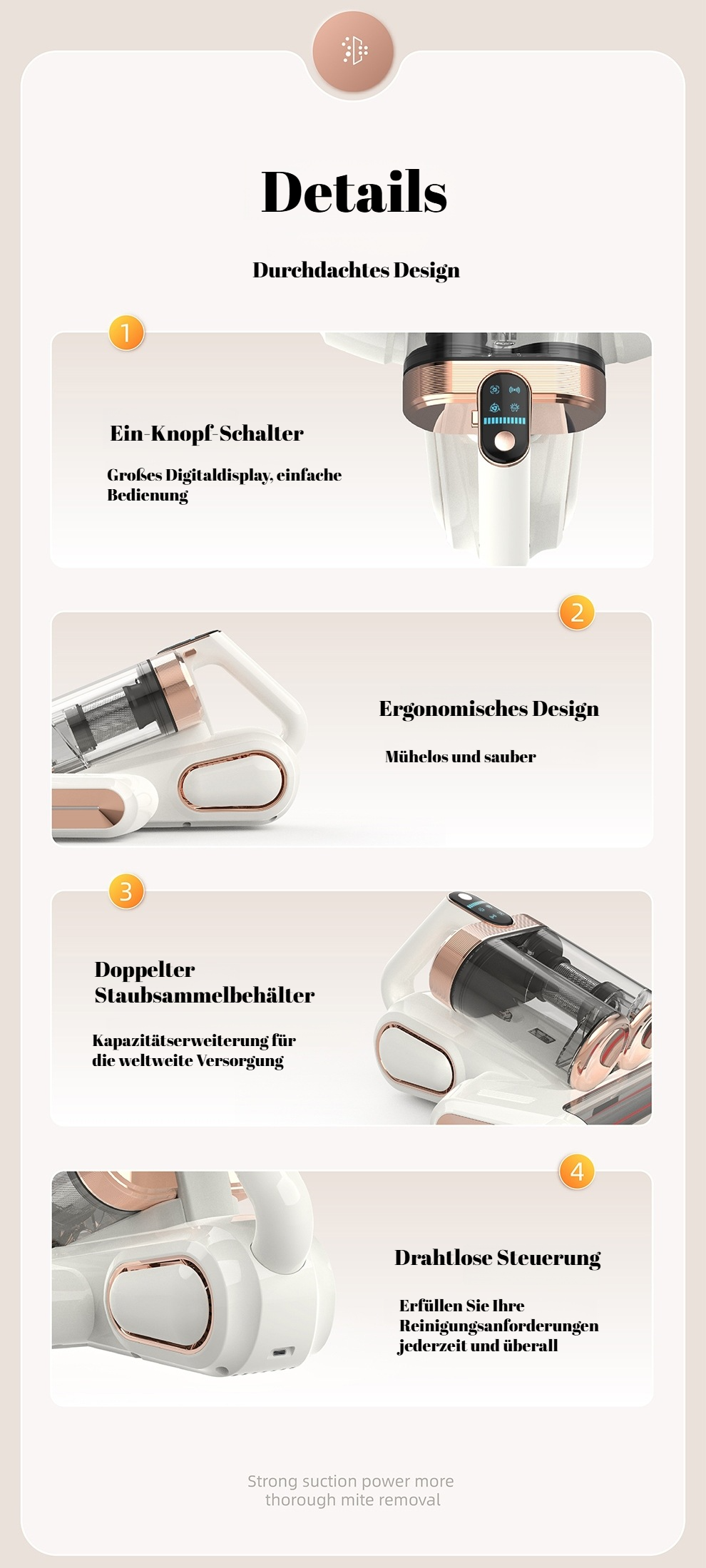 Instrument zur gründlichen Milbenentfernung