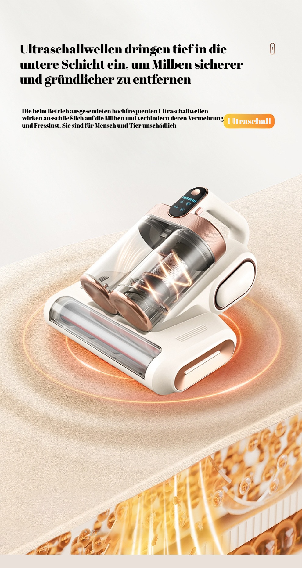 Doppelter Staubbecher für effiziente Staubaufnahme