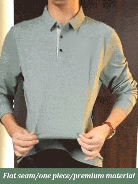 Men's Casual Versatile Polo Shirt with Turn-Down Collar