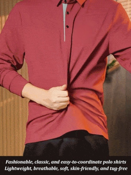Men's Casual Versatile Polo Shirt with Turn-Down Collar