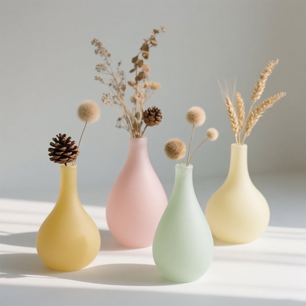 Keramik Ornament mit bunter Glasur und Blumenmuster