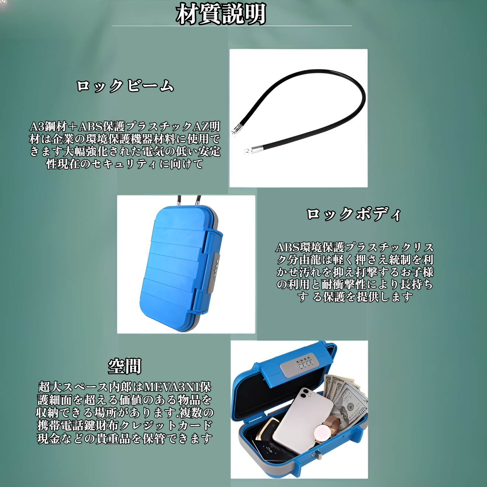 取り外し可能なインナートレイ付き収納ボックス