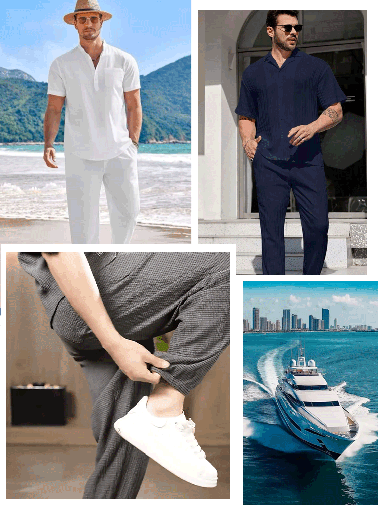 طقم صيفي بأكمام قصيرة قابل للتهوية بمقاسات كبيرة