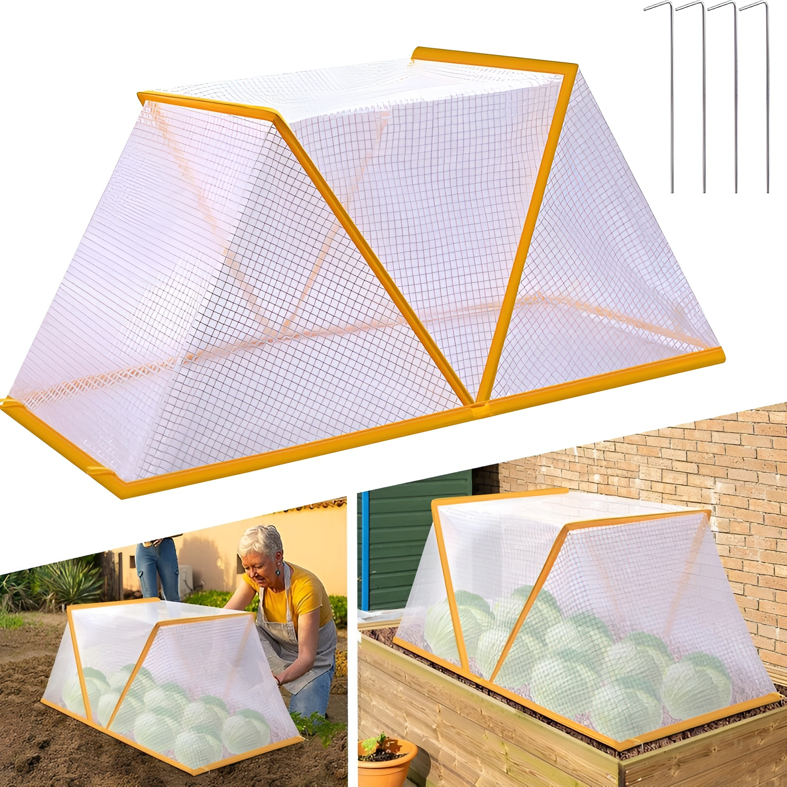 冬の霜から植物を守るプラスチックカバー