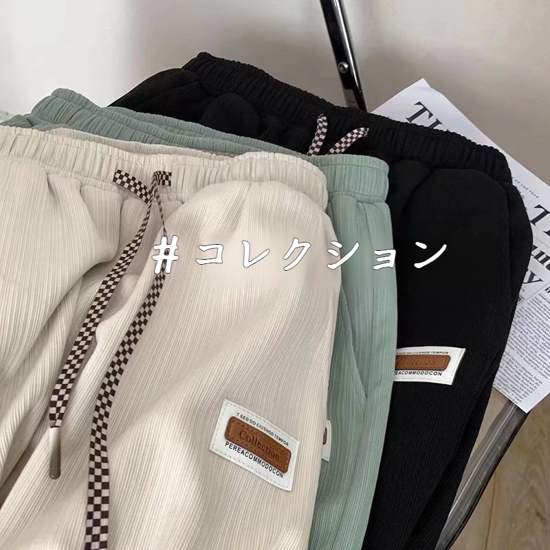 スポーツスウェットパンツ ルーズフィットスウェットパンツ カジュアルショーツ アイスシルク スウェットパンツ