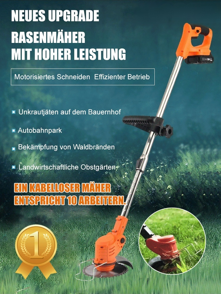 [Full Copper Motor] Tragbarer Handrasenmäher