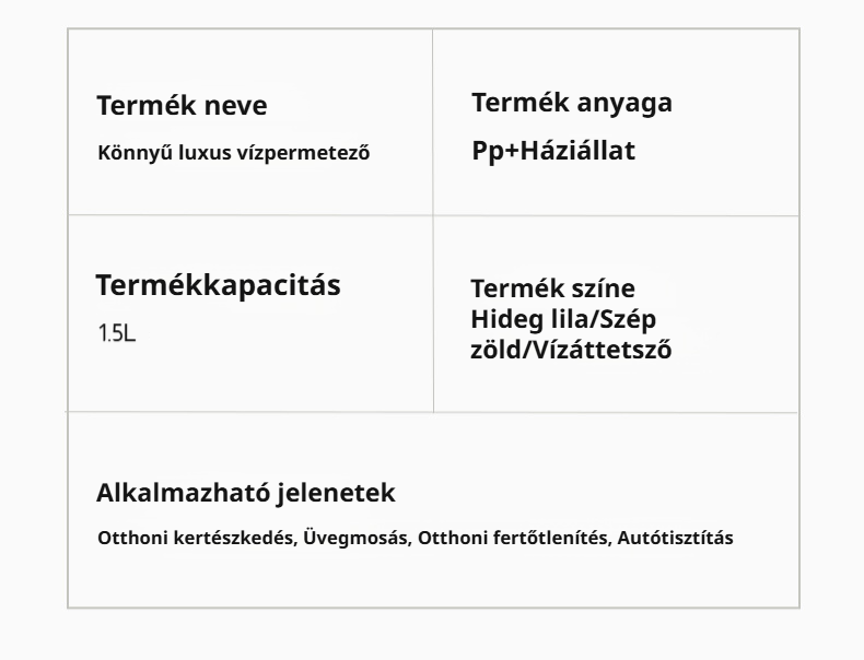 Ergonomikus fogantyúval rendelkező permetező
