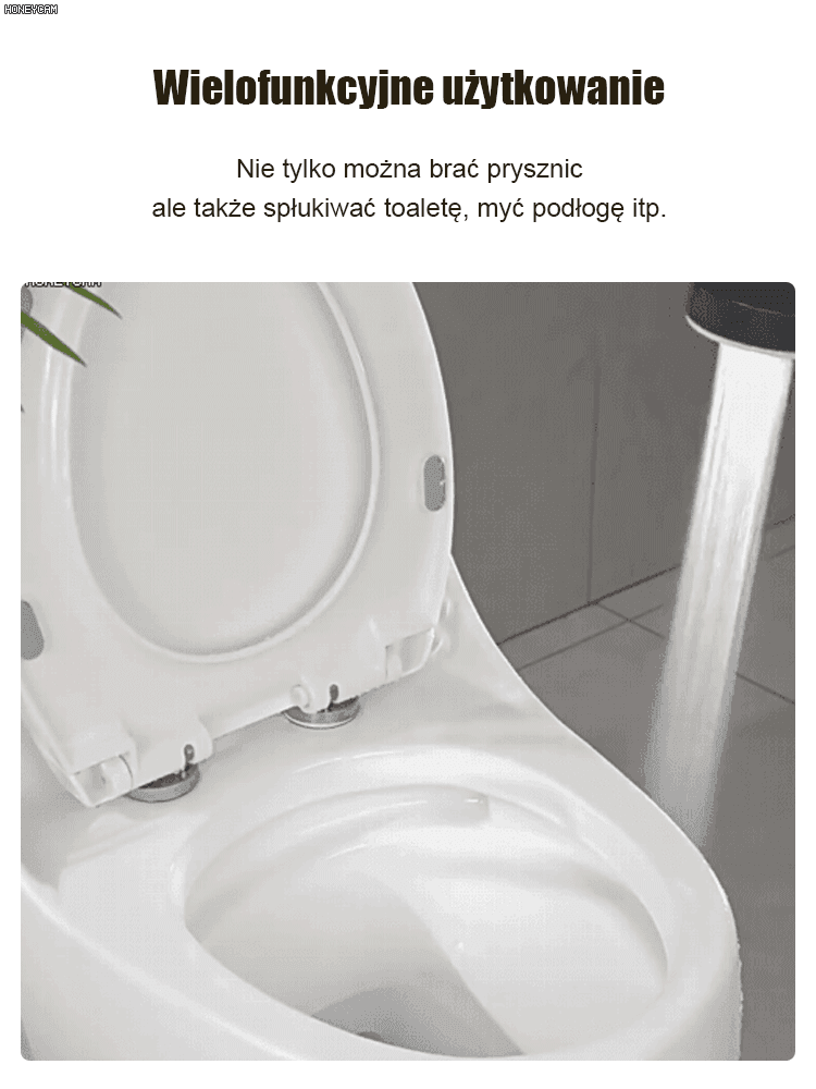 Mocna słuchawka prysznicowa z funkcją zwiększania ciśnienia