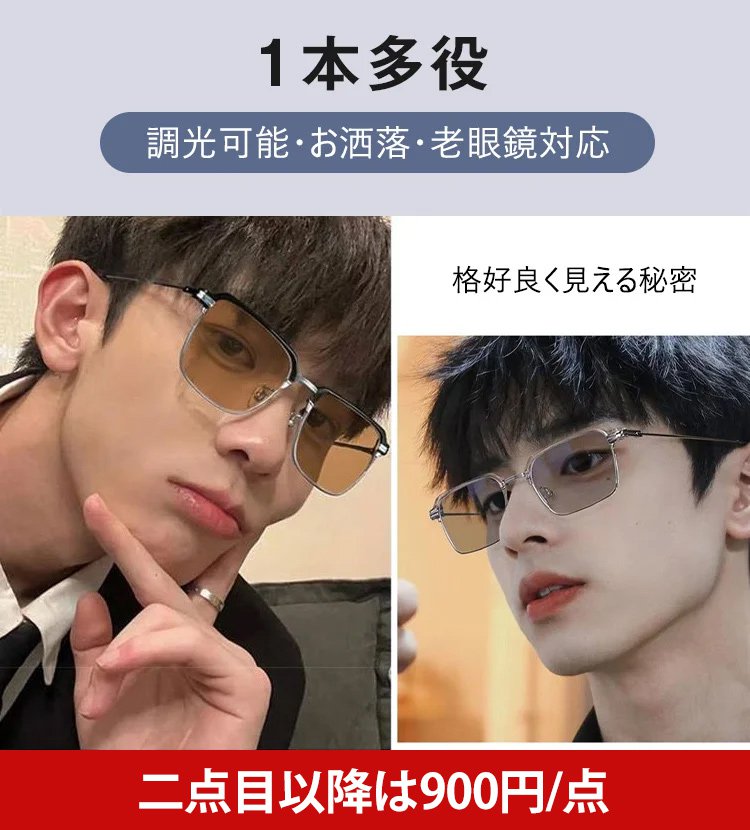 ブルーライトカット調光眼鏡