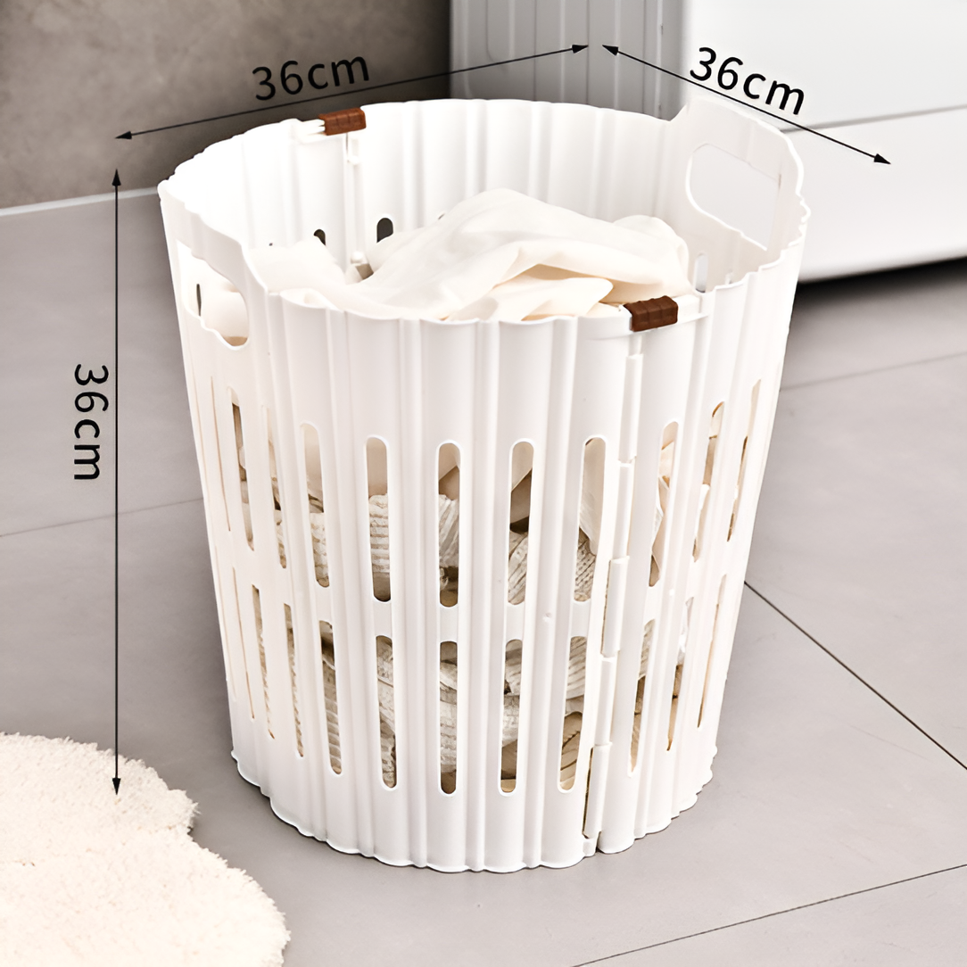 収納前後の折りたたみバスケット比較