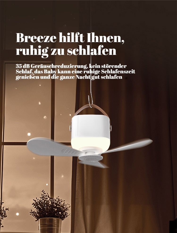 2025 Hängender/Desktop-2-in-1 tragbarer Camping-Ventilator Licht USB wiederaufladbarer multifunktion