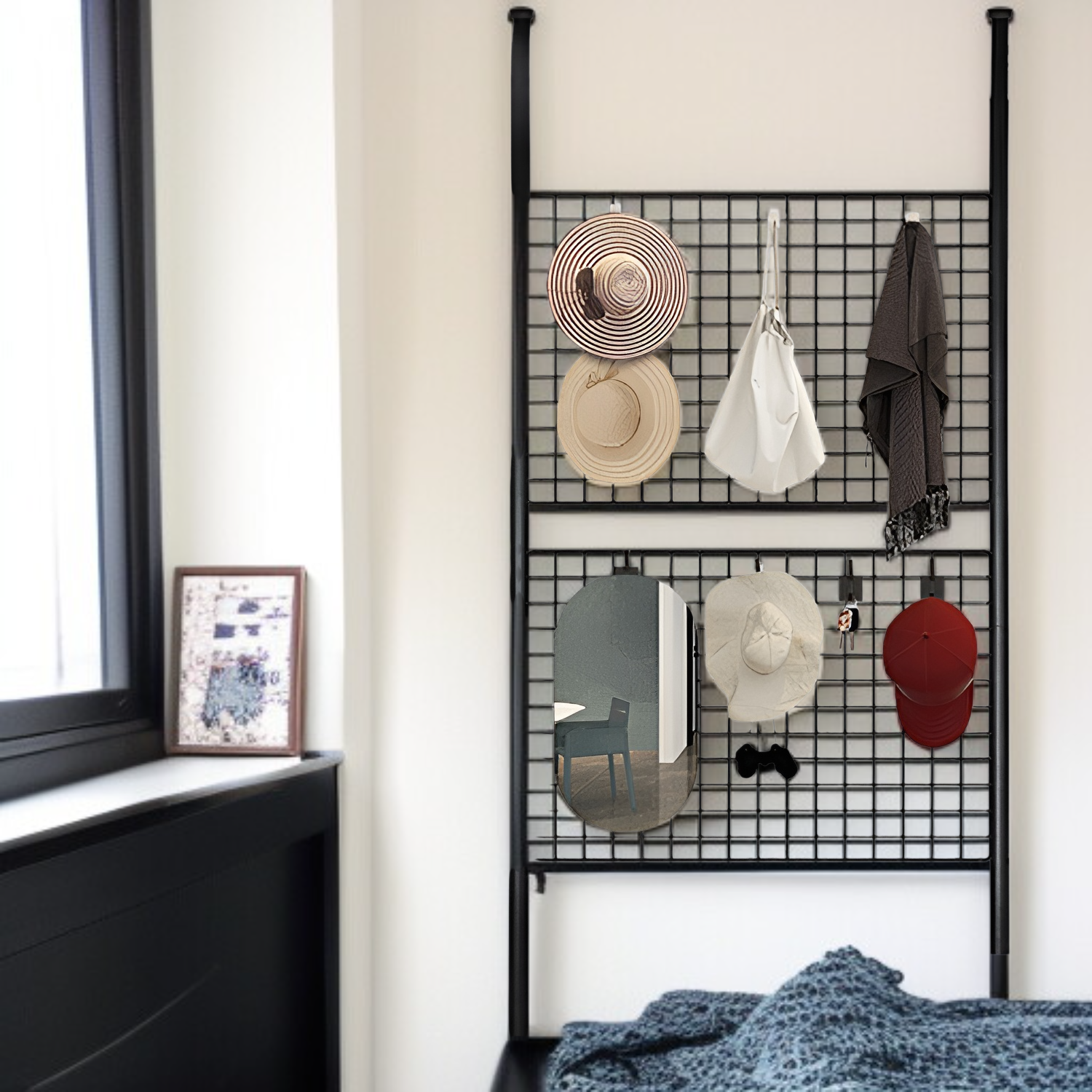 天井まで届く収納ラック設置イメージ