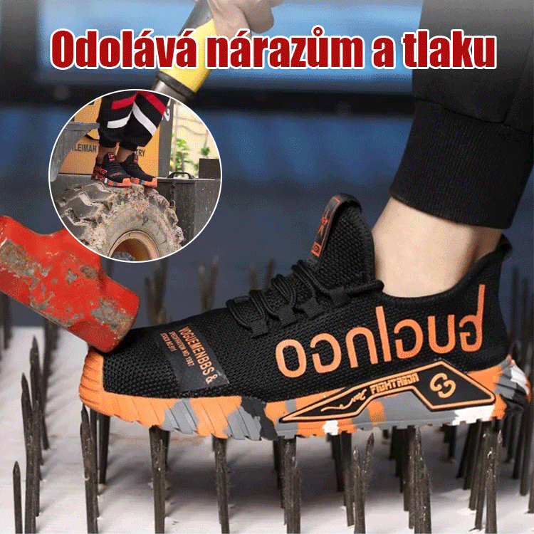 Ochranné pracovní boty proti rozdrcení a propíchnutí