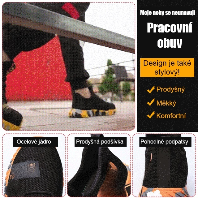 Ochranné pracovní boty proti rozdrcení a propíchnutí