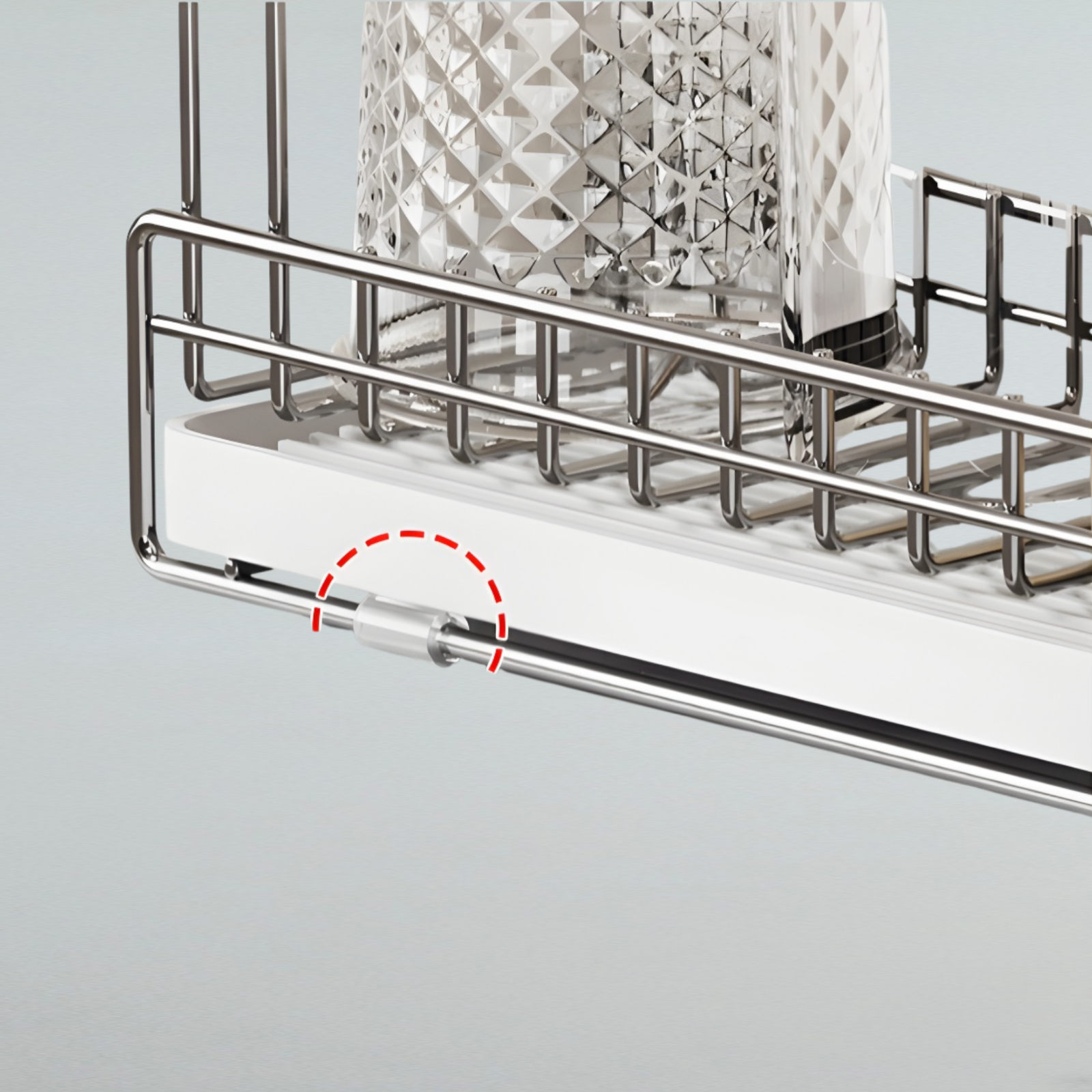 304ステンレススチールカップラックキッチンラックデスクトップ高価値テーブルサイド吊り下げティーカップ収納ラック排水ラック