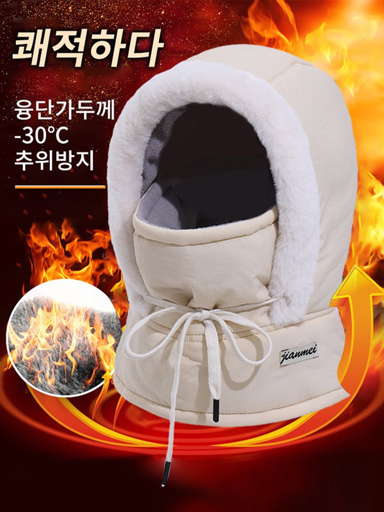도톰 기모 후드 넥워머 모자