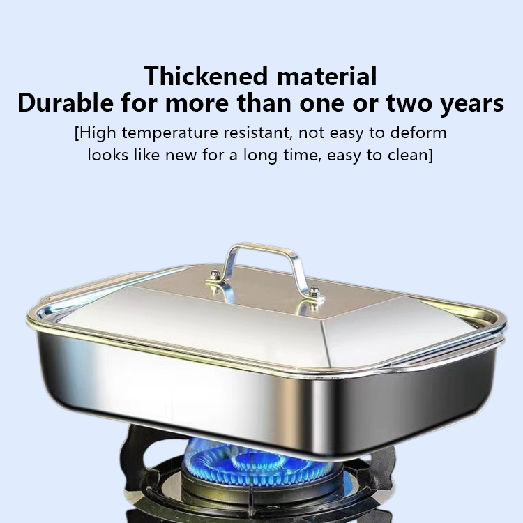 Stainless steel deep grilled fish pan