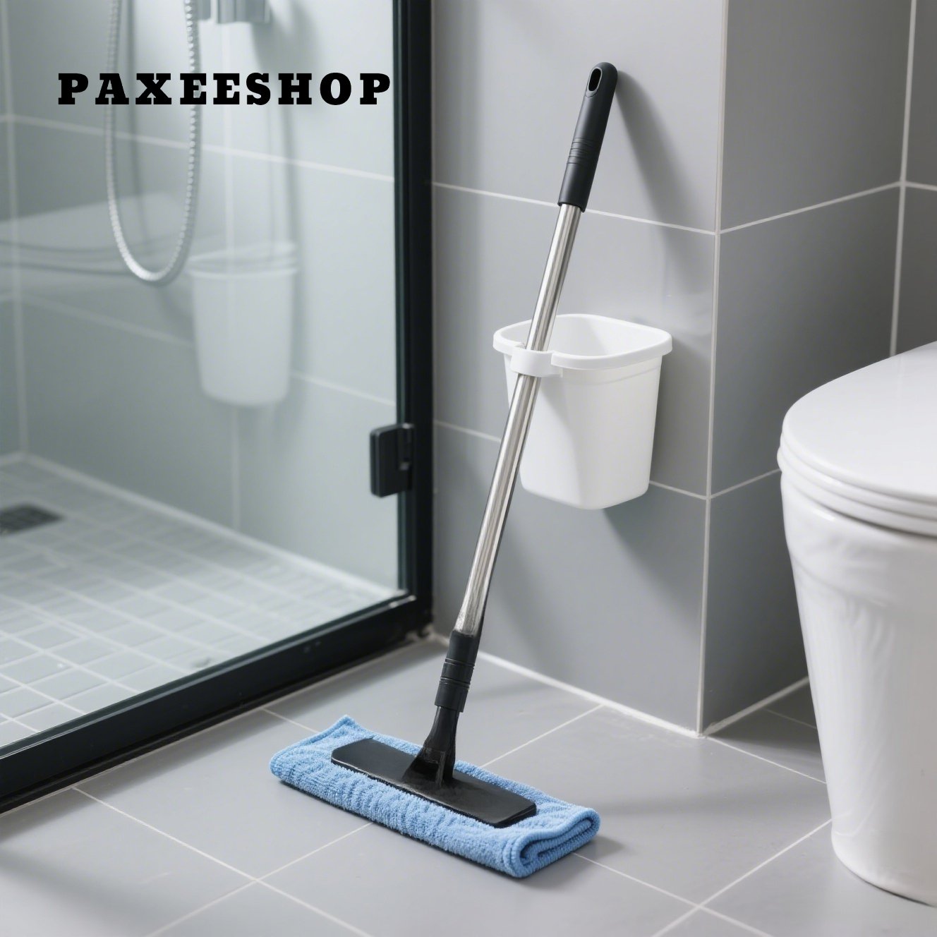 대걸레 사용 예시, 바닥 청소 장면