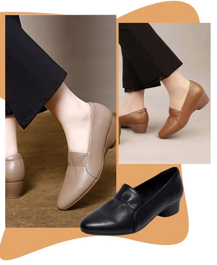 حذاء طبي نسائي مريح من الجلد