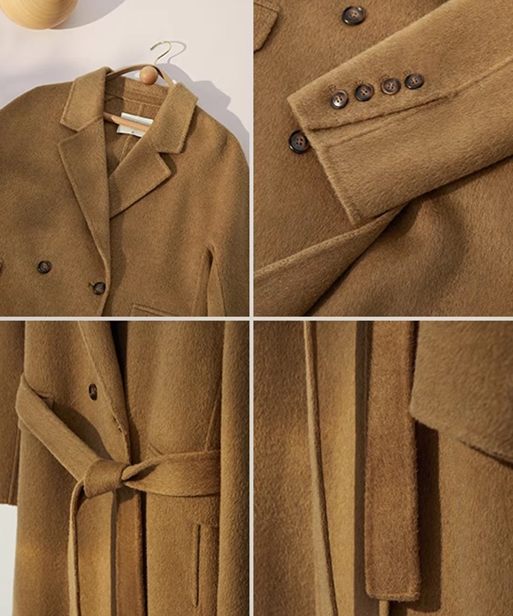 여성 미디롱 가을 겨울 헵번 모직 코트