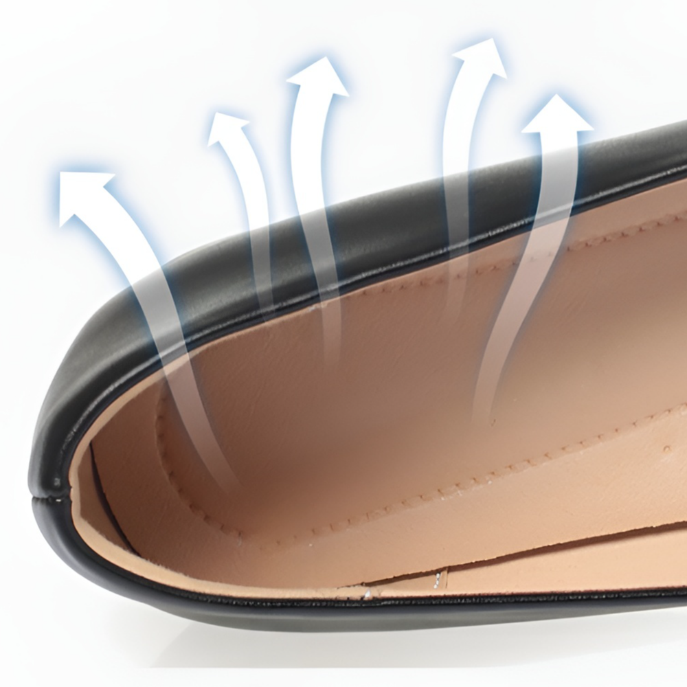 السيدات أحذية جلدية لينة مع مشبك