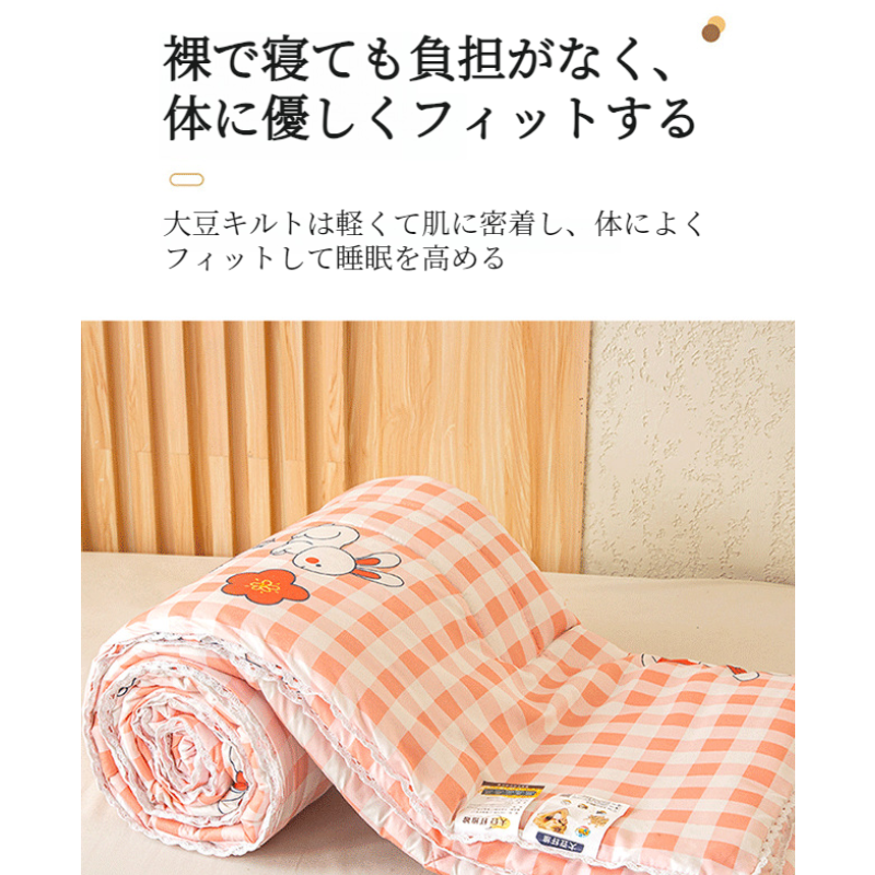 空調キルト抗菌サマーキルトシート 学生寮ダブル薄型キルト 肌に優しい大豆繊維のサマーキルト