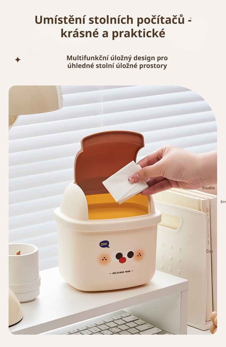 Roztomilý koš na odpadky vhodný do dětského pokoje