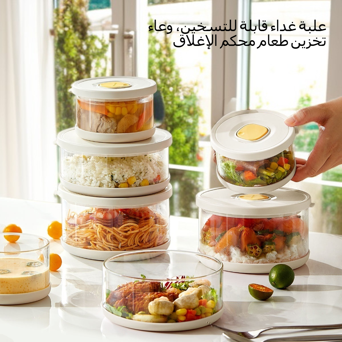 جولة شفافة لحفظ مربع