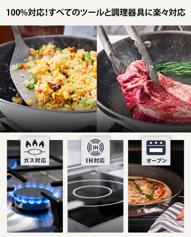 【一生使っても錆びない！】コーティングなしチタン製フライパン✨99.8% 純チタン 50 年錆びない