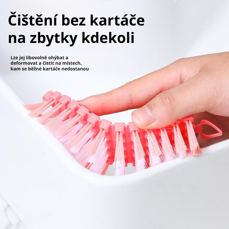 Ohebný kartáč na rohy, kartáč na čištění ovoce a zeleniny