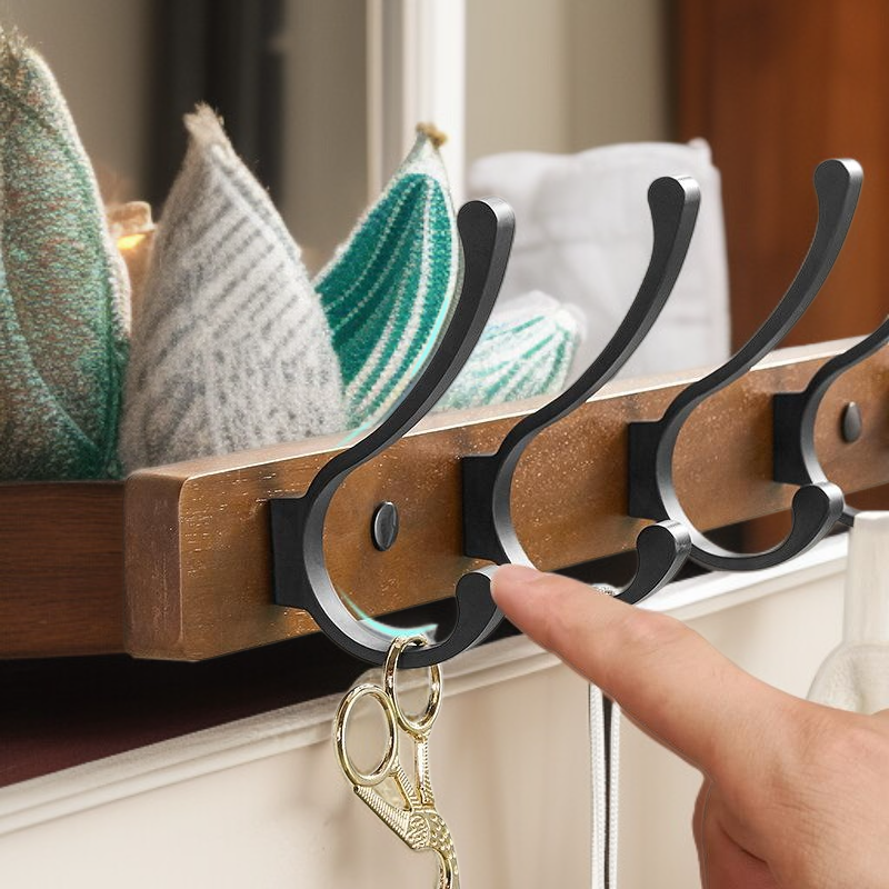 Minimalist black walnut wall hanger