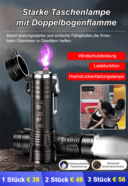 【Selbstverteidigungswerkzeug】Selbstverteidigungstaschenlampe