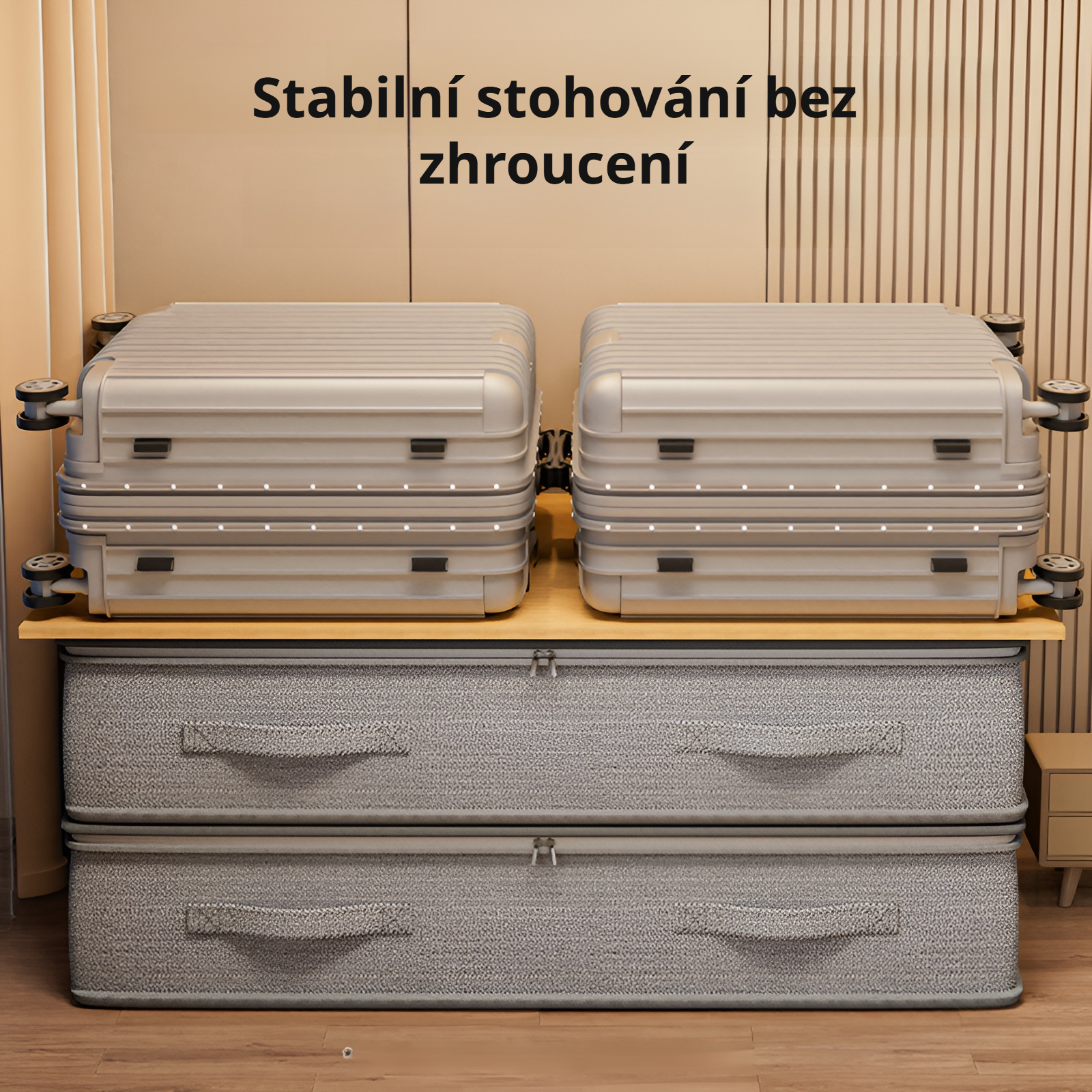 Flacher Unterbett-Aufbewahrungsbox im Schubladenstil für saisonale Bettdecken