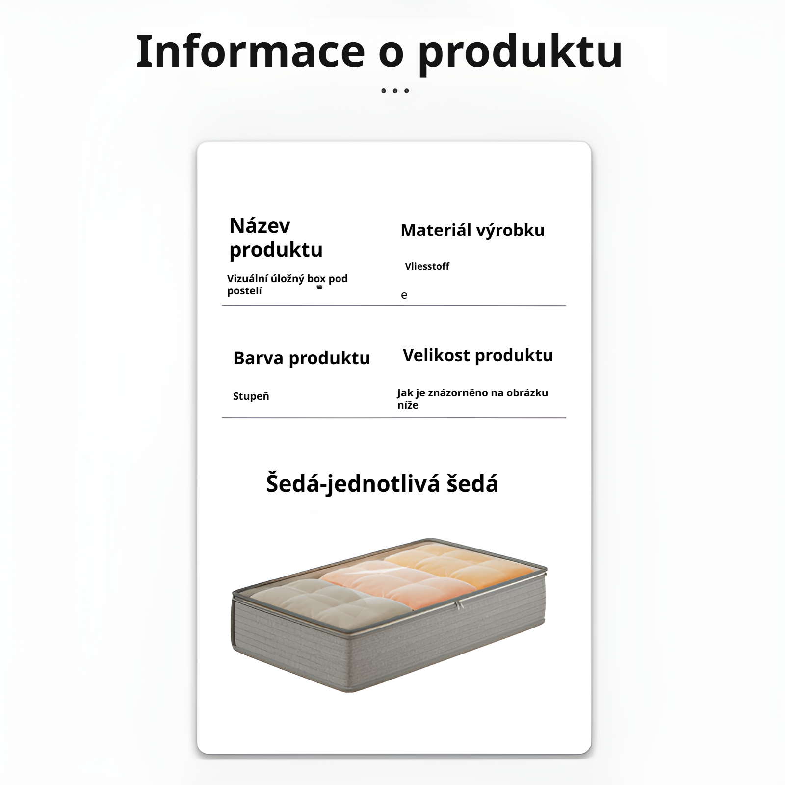 Flacher Unterbett-Aufbewahrungsbox im Schubladenstil für saisonale Bettdecken