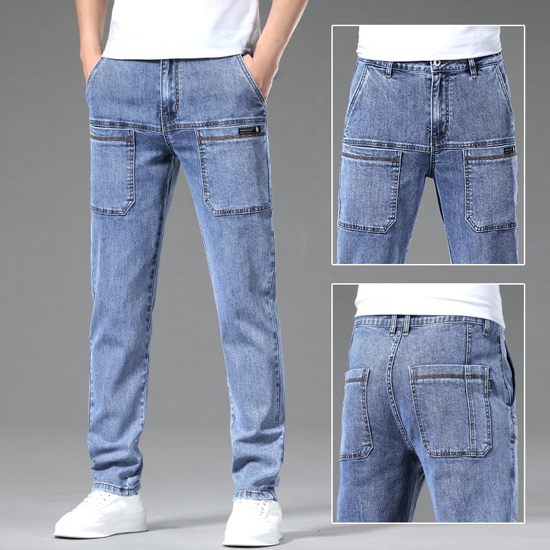 남성 기모 보온 데님 팬츠