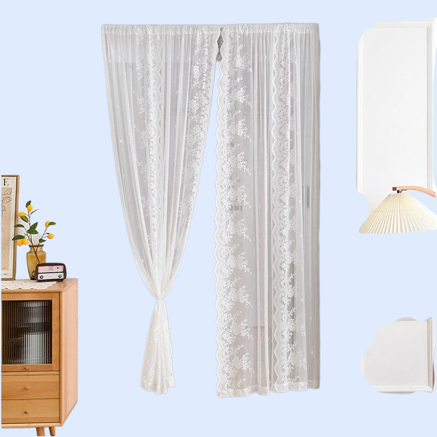 簡単設置！ふんわりレースカーテン
