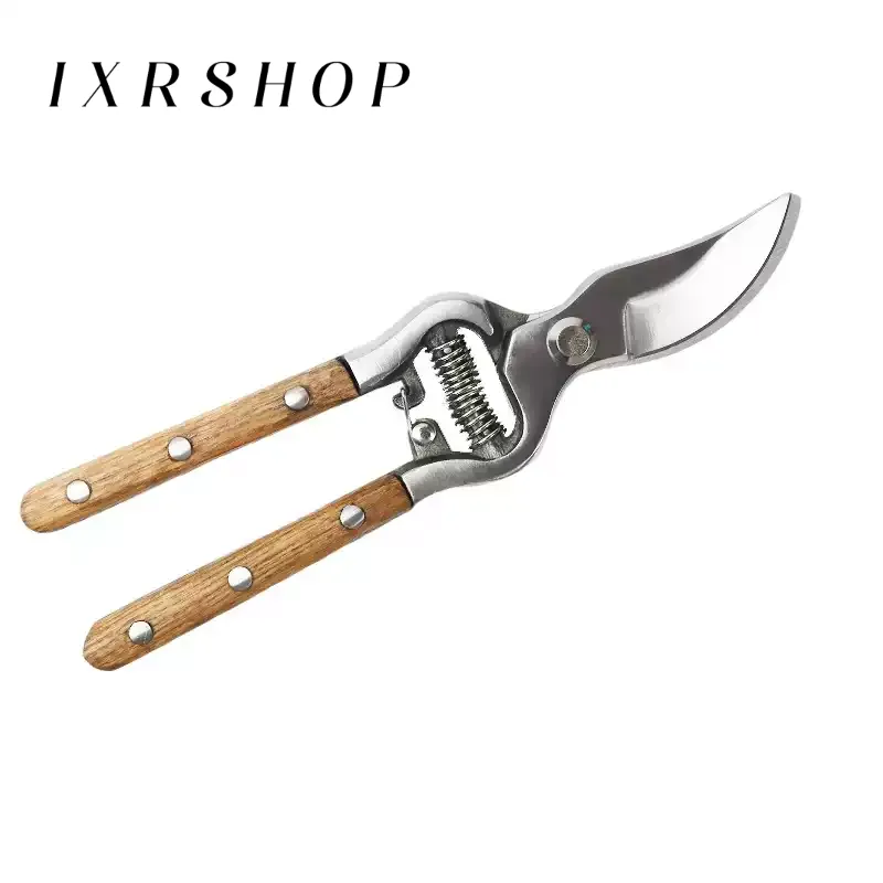 Tijeras florales de jardín con mango de madera