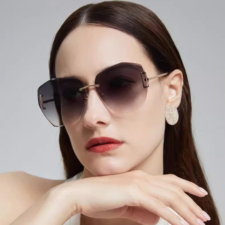 Selbst-Makeup-Sonnenbrille Farbverlauf Grau-Rosa-Sonnenbrille