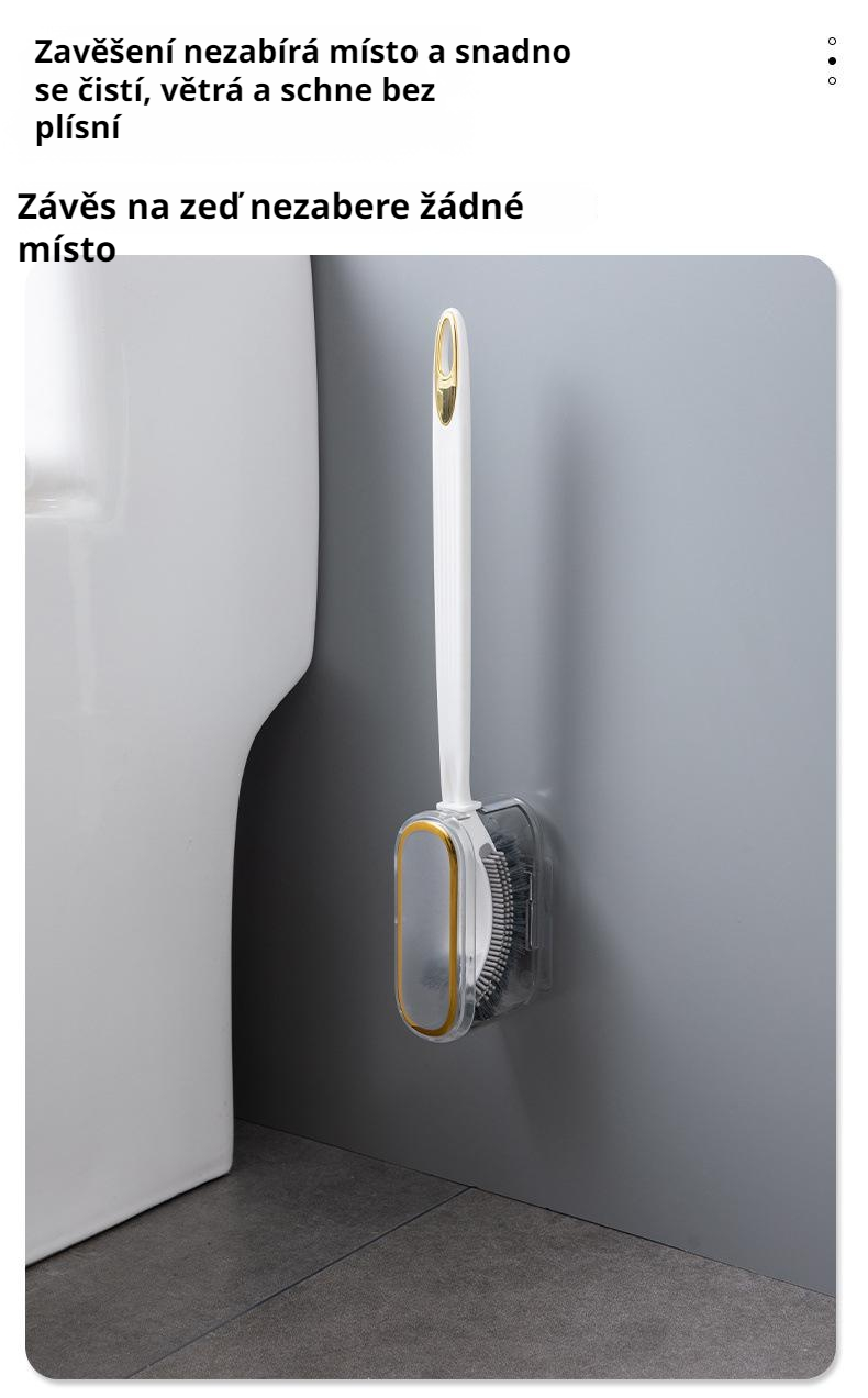 WC kartáč s montáží na stěnu v koupelně