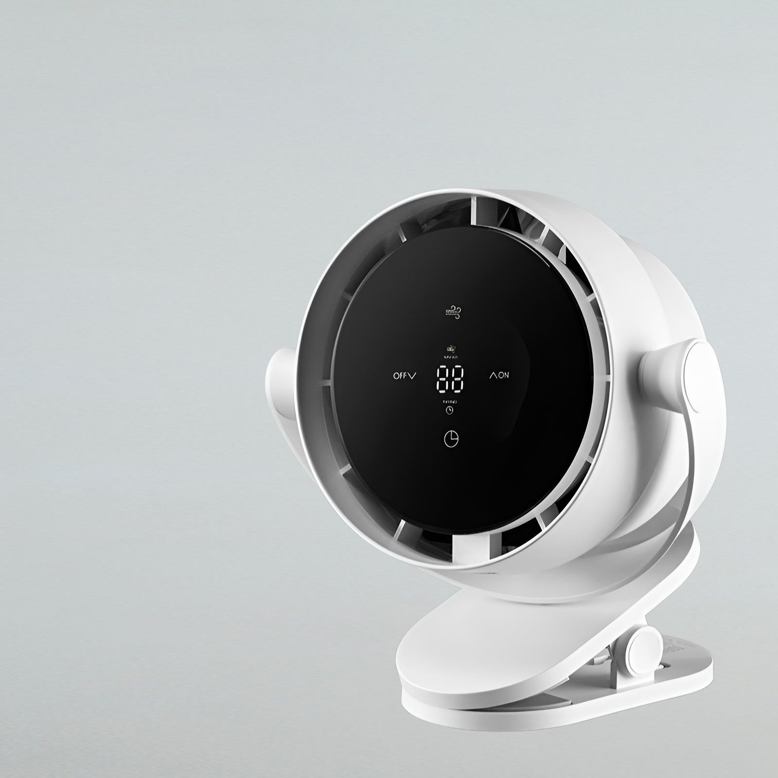 新しいタッチデスクトップファンUSB壁掛け電動ファンデジタルディスプレイ小型ファンホーム100スピード高速クリップファン