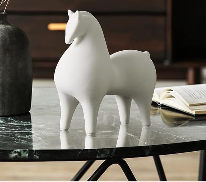 현대 미니멀리스트 세라믹 화이트 호스 거실 홈 오피스 장식