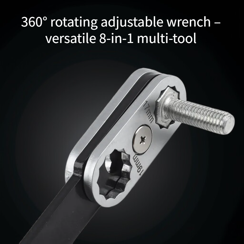 360-degree rotatable adjustable eight-in-one wrench