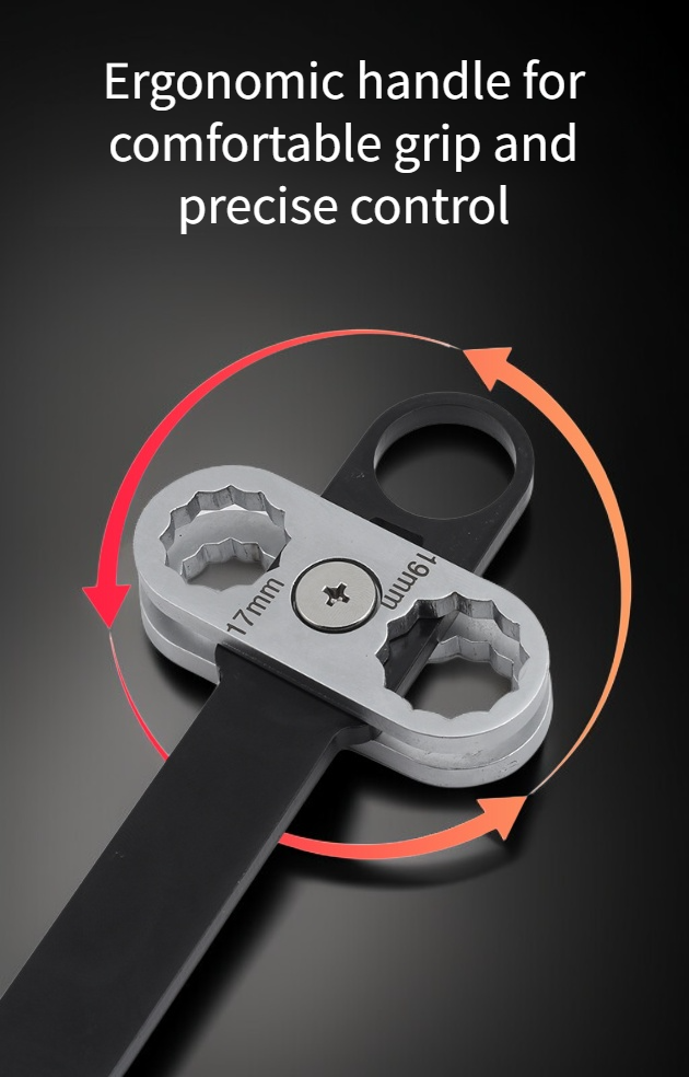 Eight-in-one wrench demonstrating rotation feature