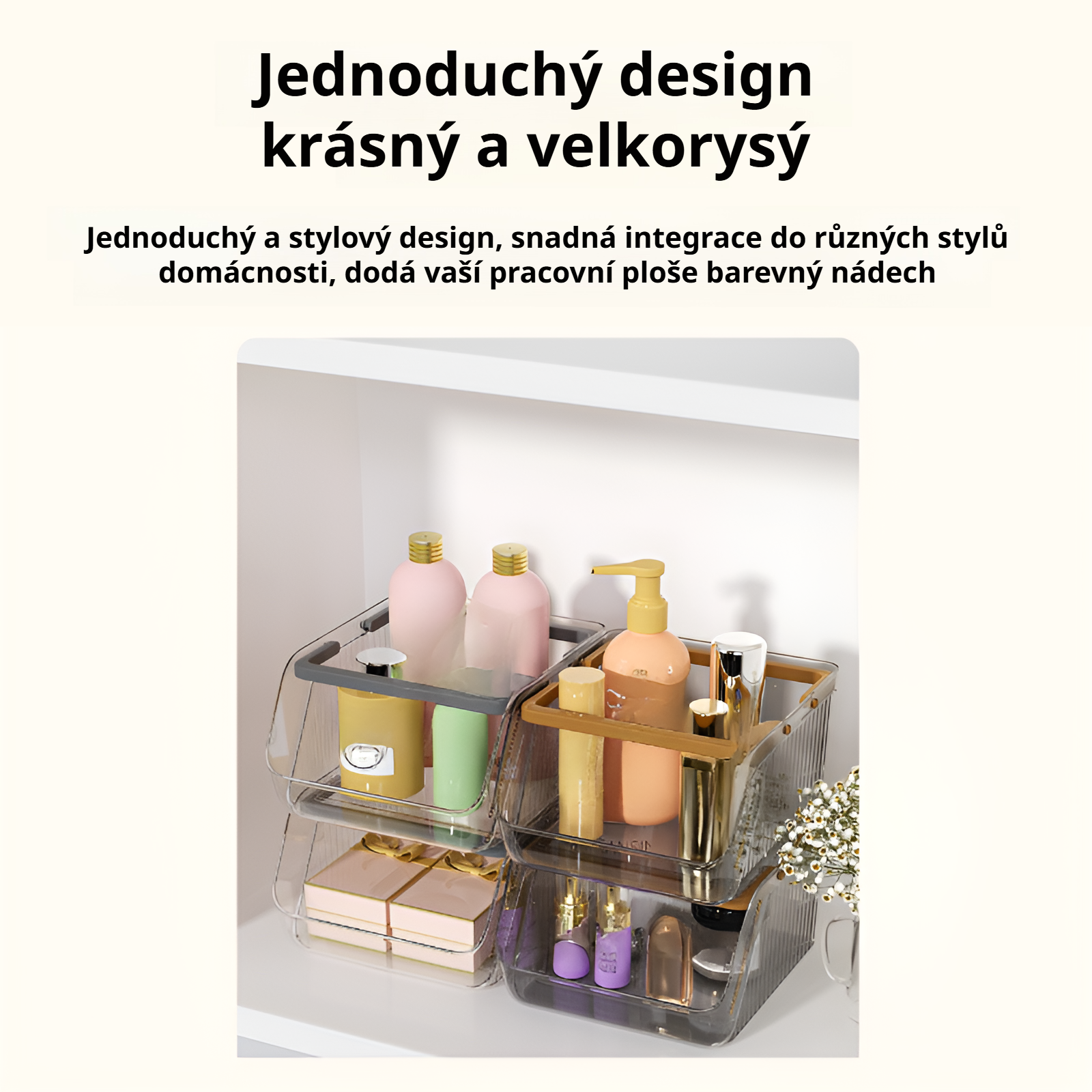 Průhledný akrylový zásuvkový organizér na stůl