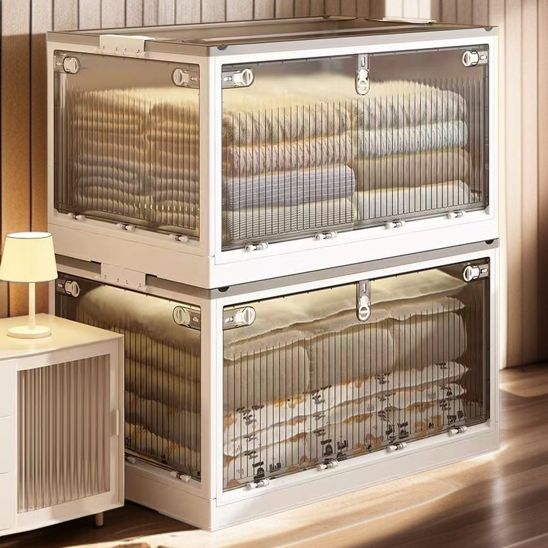 Armario plegable de plástico grueso, caja de almacenamiento para ropa, colcha, caja de almacenamient
