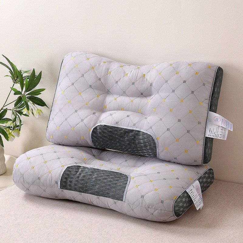 Fluffy Breathable Massage Pillow, High Elasticity Sleep Aid, Ergonomic Design