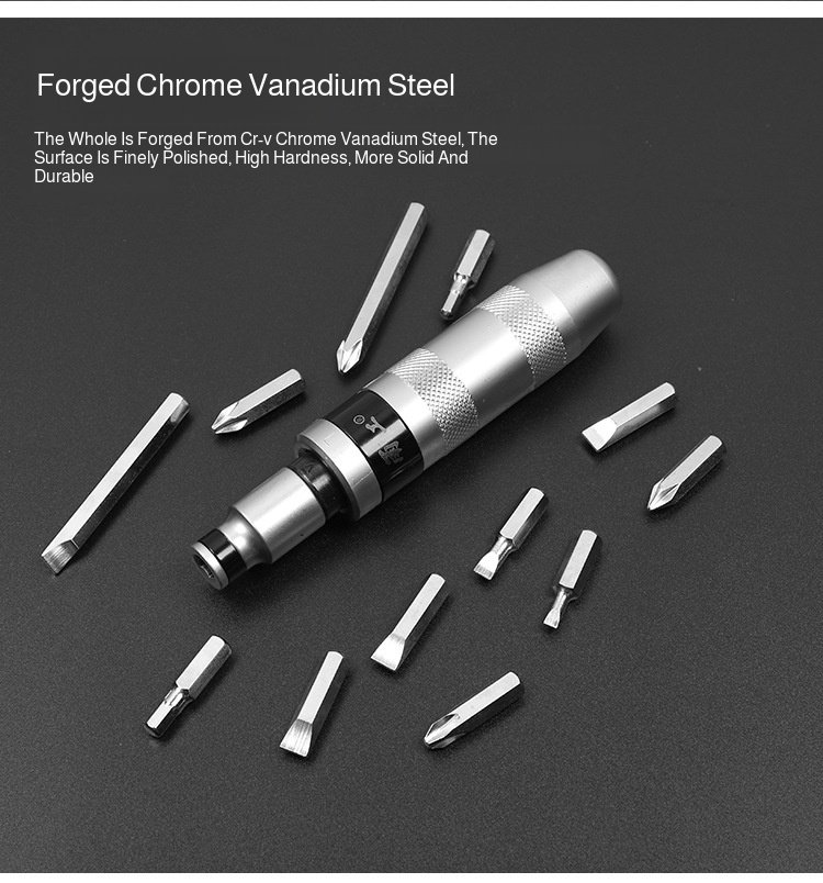 Heavy-duty chrome vanadium steel screwdrivers in a set